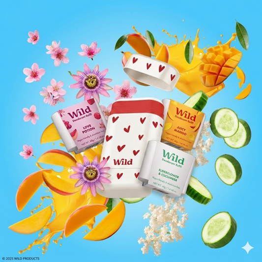 Red Love Heart Stick Deodorant Trio Starter Pack